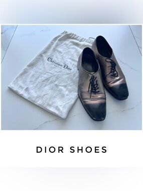 Christian Dior shoes size 6.5 36.5 oxford colorblock black pink rose gold derby